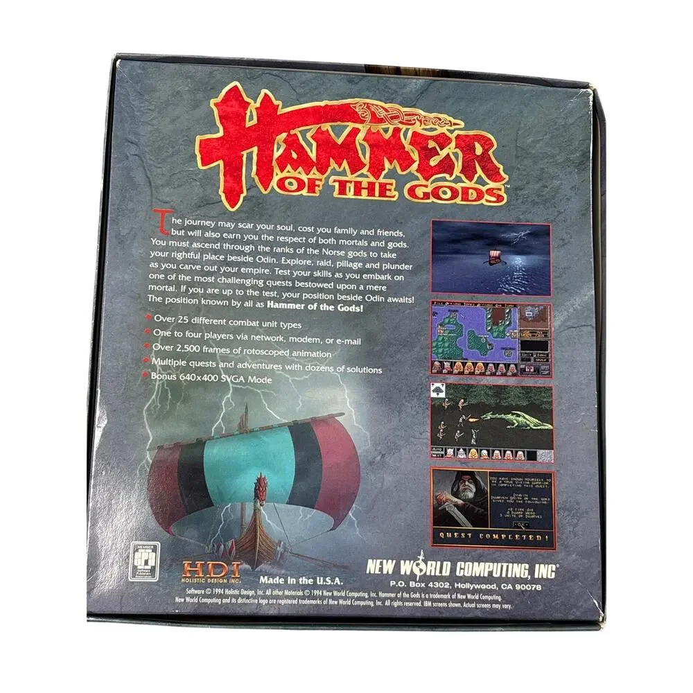 Hammer Of The Gods New World Computing Inc PC CD Rom DOS Vintage Game Big Box